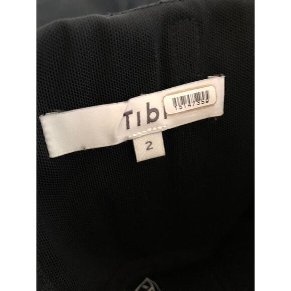 Tibi Squiggly Dress Fluid Drape Strapless Asymmetrical Neck Shift Mini Black 2 - Picture 8 of 10